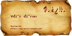 Vér Áron névjegykártya